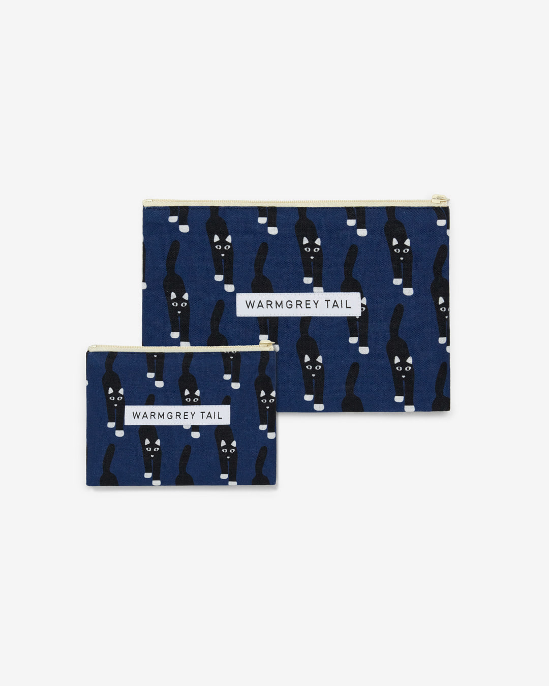 CAT COMING FLAT POUCH - NAVY (2size)