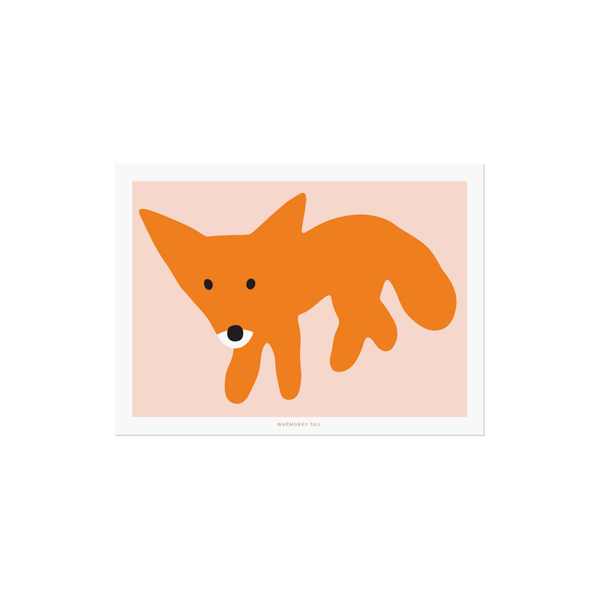 RED FOX PINK POSTCARD